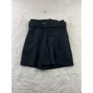 Endless Rose Shorts Womens XS Black Belted High Waist Pleated‎ Dressy Pockets